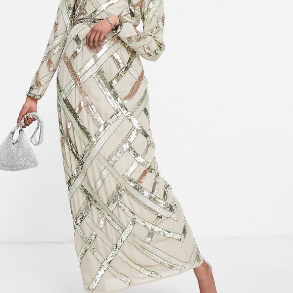 ASOS DESIGN lattice embellished maxi dress - Picture 2 of 6